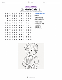 Anteprima della scheda stampabile di Marie Curie