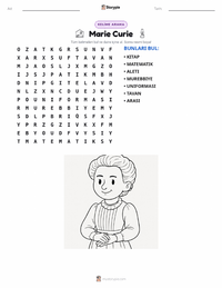 Marie Curie yazdırılabilir çalışma sayfası önizlemesi