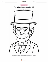 Abraham Lincoln çocuklar için boyama sayfası