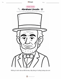 Trang tô màu Abraham Lincoln cho trẻ em