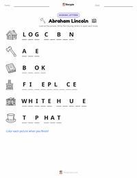 Abraham Lincoln printable worksheet preview