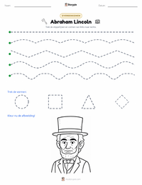 Abraham Lincoln afdrukbare werkblad voorbeeld
