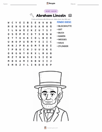 Abraham Lincoln druckbare Arbeitsblatt Vorschau