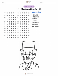 Aperçu de la feuille de travail imprimable Abraham Lincoln
