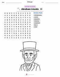 Podgląd drukowalnego arkusza ćwiczeń Abraham Lincoln