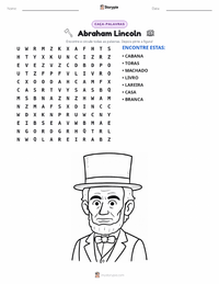 Prévia da folha de atividades imprimível Abraham Lincoln
