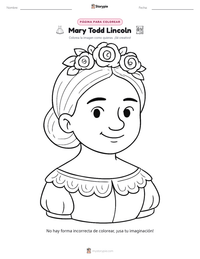 Vista previa de la hoja de trabajo imprimible de Mary Todd Lincoln