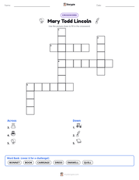 Mary Todd Lincoln printable worksheet preview