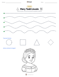 Vista previa de la hoja de trabajo imprimible de Mary Todd Lincoln