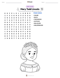 Mary Todd Lincoln druckbare Arbeitsblatt Vorschau