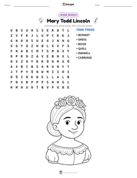 Mary Todd Lincoln printable worksheet preview