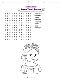 Aperçu de la feuille de travail imprimable Mary Todd Lincoln
