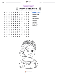 Podgląd drukowalnego arkusza ćwiczeń Mary Todd Lincoln