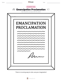 Emancipation Proclamation coloring page for kids