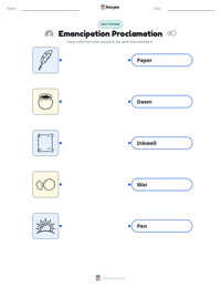Emancipation Proclamation printable worksheet for kids
