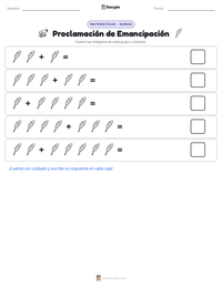 Vista previa de la hoja de trabajo imprimible de Proclamación de Emancipación
