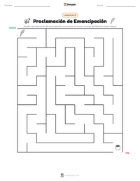 Vista previa de la hoja de trabajo imprimible de Proclamación de Emancipación