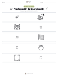 Vista previa de la hoja de trabajo imprimible de Proclamación de Emancipación