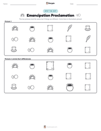 Emancipation Proclamation printable worksheet preview