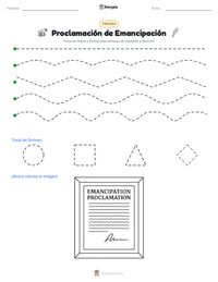 Vista previa de la hoja de trabajo imprimible de Proclamación de Emancipación