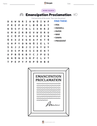 Emancipation Proclamation printable worksheet preview