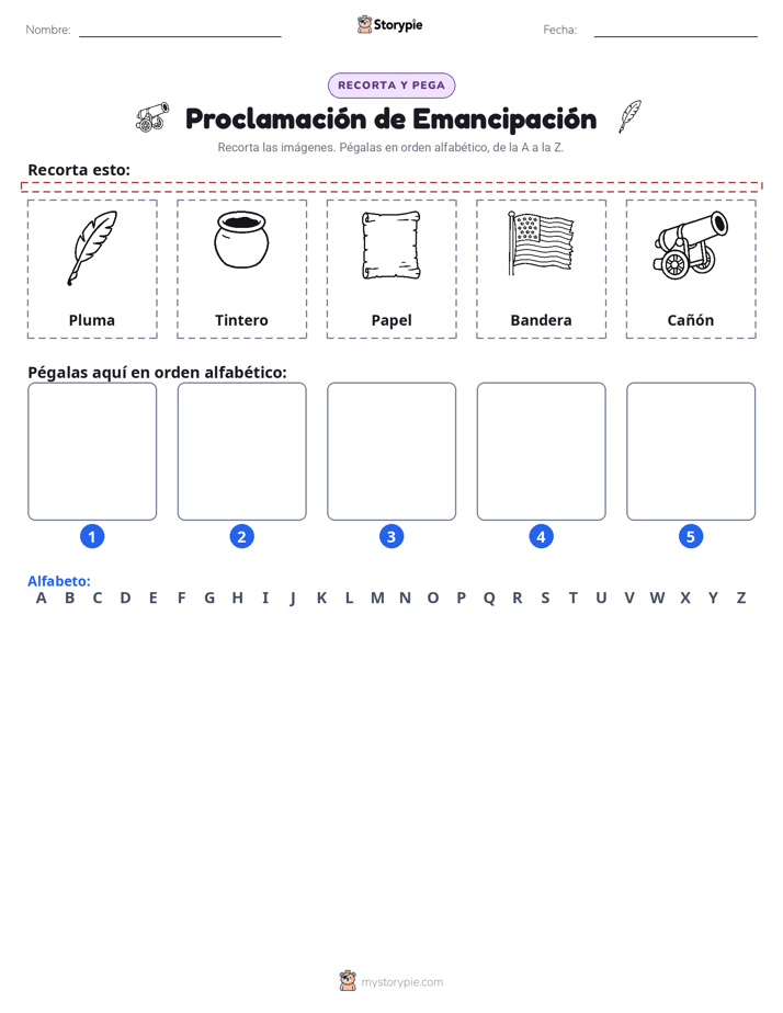 Cortar y Pegar el Alfabeto