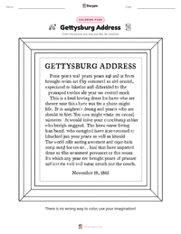 Gettysburg Address coloring page for kids