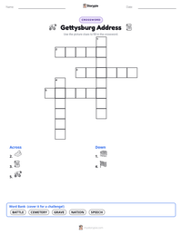 Gettysburg Address printable worksheet preview
