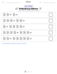 Gettysburg Address printable worksheet preview