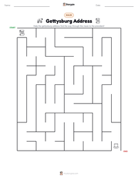 Gettysburg Address printable worksheet preview