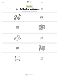 Gettysburg Address printable worksheet preview