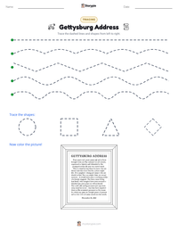 Gettysburg Address printable worksheet preview