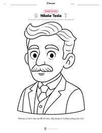 Trang tô màu Nikola Tesla cho trẻ em