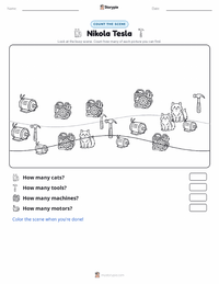 Nikola Tesla printable worksheet preview