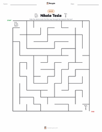 Nikola Tesla printable worksheet preview