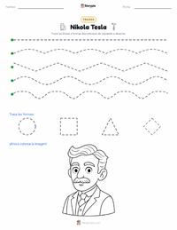 Vista previa de la hoja de trabajo imprimible de Nikola Tesla