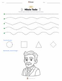 Aperçu de la feuille de travail imprimable Nikola Tesla