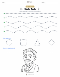 Nikola Tesla afdrukbare werkblad voorbeeld