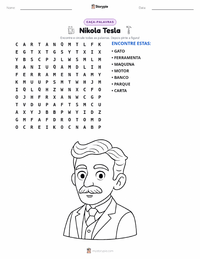 Prévia da folha de atividades imprimível Nikola Tesla