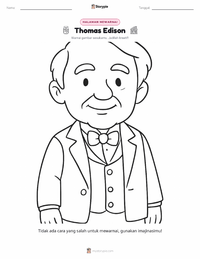 Halaman mewarnai Thomas Edison untuk anak-anak