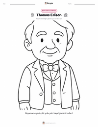 Thomas Edison yazdırılabilir çalışma sayfası önizlemesi