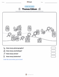 Thomas Edison printable worksheet preview