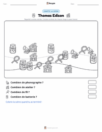 Aperçu de la feuille de travail imprimable Thomas Edison