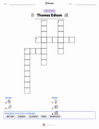 Thomas Edison printable worksheet preview