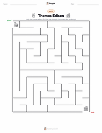 Thomas Edison printable worksheet preview