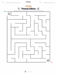 Aperçu de la feuille de travail imprimable Thomas Edison