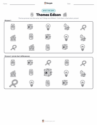 Thomas Edison printable worksheet preview