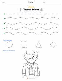 Thomas Edison printable worksheet preview