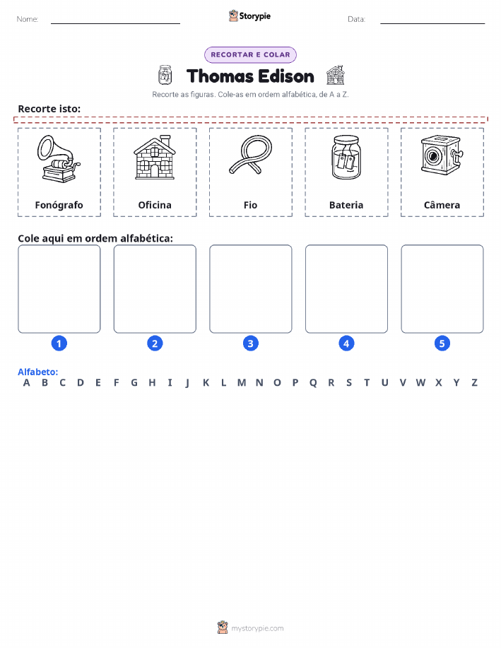 Recortar & Colar Alfabeto