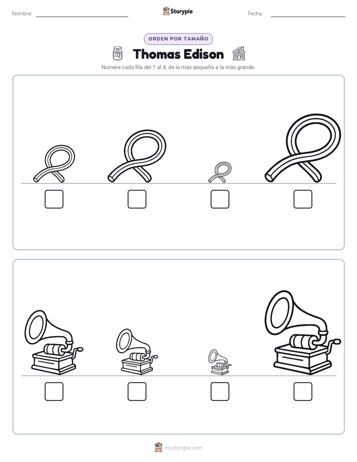 Orden de Tamaños